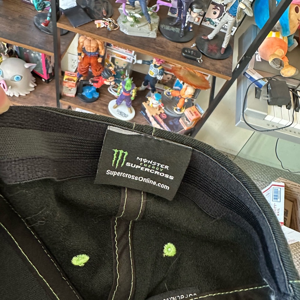 Vintage Y2K Monster Energy Cup Black Green Monster Supercross Snapback Cap - Picture 5 of 5
